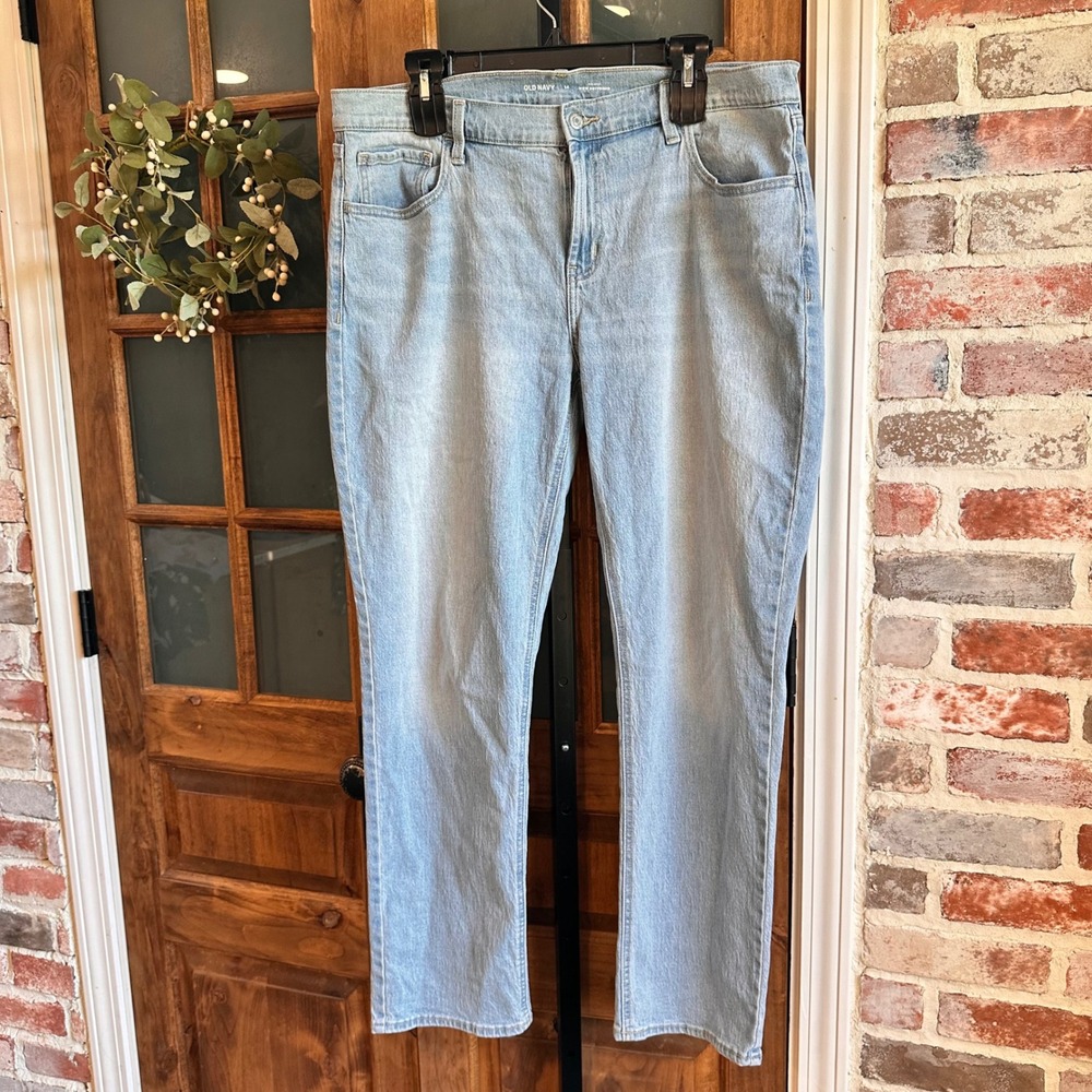 Old Navy Wow Boyfriend Jeans Women Light Wash Mid Rise Denim Casual Versatile 14